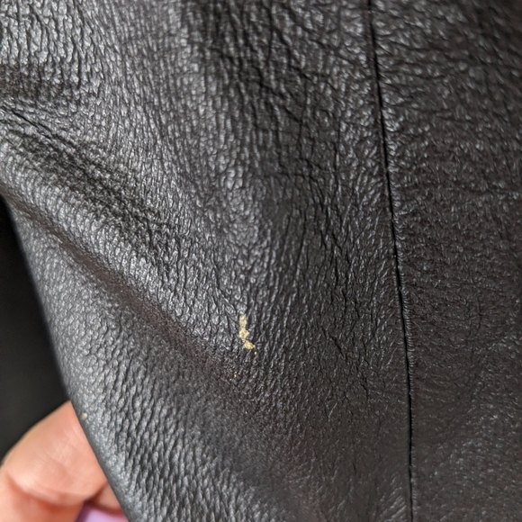 Together! 2-way Genuine Leather Vintage jacket blazer coat 10 black - Picture 11 of 17